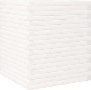 vidaXL Donica ogrodowa, biała, 60x60x68,5 cm, lite drewno sosnowe 7