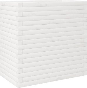 vidaXL Donica ogrodowa, biała, 70x40x68,5 cm, lite drewno sosnowe 2