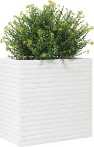 vidaXL Donica ogrodowa, biała, 70x40x68,5 cm, lite drewno sosnowe 4