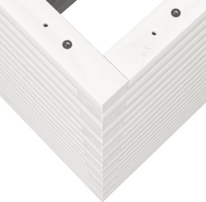 vidaXL Donica ogrodowa, biała, 70x40x68,5 cm, lite drewno sosnowe 8