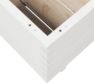 vidaXL Donica ogrodowa, biała, 90x90x49,5 cm, lite drewno sosnowe 8