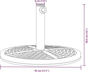 vidaXL Podstawa do parasola, do słupków 38/48 mm, 12 kg, okrągła 8