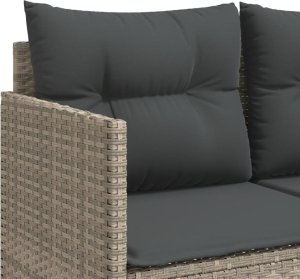 vidaXL 5-cz. zestaw mebli do ogrodu, poduszki, jasnoszary rattan PE 6