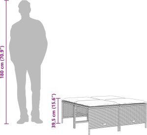 vidaXL 5-cz. zestaw wypoczynkowy do ogrodu, poduszki, czarny rattan PE 10