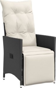 vidaXL 5-cz. zestaw mebli ogrodowych z poduszkami, czarny, polirattan 3