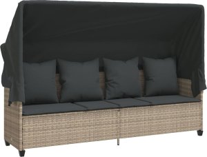 vidaXL 5-cz. zestaw mebli do ogrodu, poduszki, jasnoszary rattan PE 3