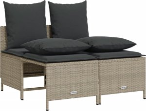 vidaXL 5-cz. zestaw mebli do ogrodu, poduszki, jasnoszary rattan PE 4