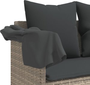 vidaXL 5-cz. zestaw mebli do ogrodu, poduszki, jasnoszary rattan PE 6