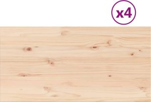 vidaXL Blaty do stolika, 4 szt., 100x50x2,5 cm, prostokątne, sosnowe 2