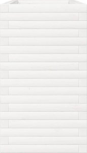 vidaXL Donica ogrodowa, biała, 90x40x68,5 cm, lite drewno sosnowe 6