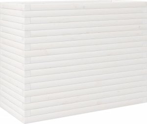 vidaXL Donica ogrodowa, biała, 90x40x68,5 cm, lite drewno sosnowe 7