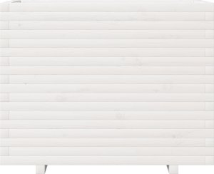 Skrzynia ogrodowa vidaXL Donica ogrodowa, biała, 90x40x72,5 cm, lite drewno sosnowe 5