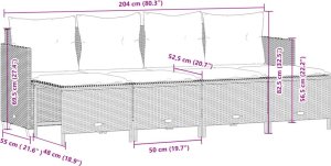 vidaXL 5-cz. zestaw mebli do ogrodu, poduszki, jasnoszary rattan PE 7