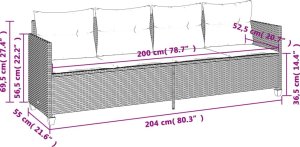 vidaXL 5-cz. zestaw wypoczynkowy do ogrodu, poduszki, czarny rattan PE 9