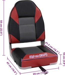 vidaXL Fotel do łodzi, z wysokim oparciem, składane, 39x43x58 cm 12