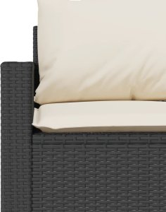 vidaXL 6-cz. zestaw mebli ogrodowych z poduszkami, czarny polirattan 7
