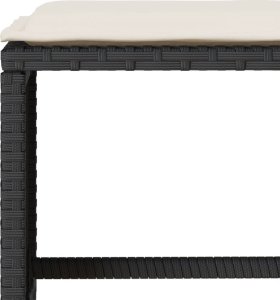 vidaXL 6-cz. zestaw mebli ogrodowych z poduszkami, czarny polirattan 8