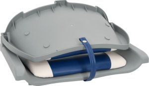 vidaXL Składane siedzisko do łodzi, 2-cz., z niebiesko-białą poduszką 11