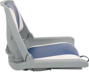 vidaXL Składane siedzisko do łodzi, 2-cz., z niebiesko-białą poduszką 6