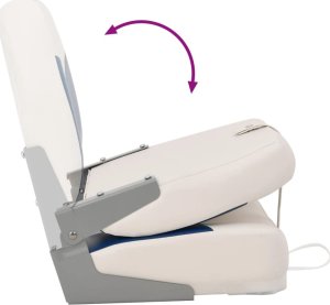 vidaXL Składane siedziska do łodzi, 4-cz., z niebiesko-białą poduszką 12