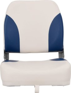 vidaXL Składane siedziska do łodzi, 4-cz., z niebiesko-białą poduszką 3