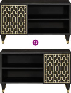 vidaXL Szafka pod telewizor, 80x31,5x46 cm, lite drewno mango 6