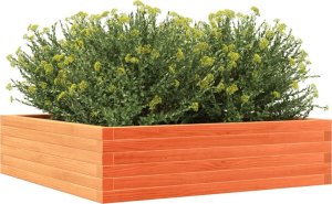 vidaXL Donica ogrodowa, woskowy brąz, 90x90x23 cm, lite drewno sosnowe 4