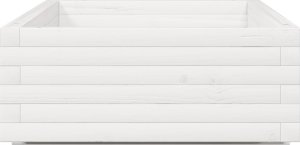 vidaXL Donica ogrodowa, biała, 110x60x26,5 cm, lite drewno sosnowe 6