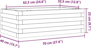 vidaXL Donica ogrodowa, woskowy brąz, 70x40x23 cm, drewno sosnowe 10