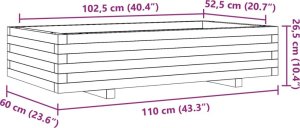 vidaXL Donica ogrodowa, woskowy brąz, 110x60x26,5 cm, drewno sosnowe 10