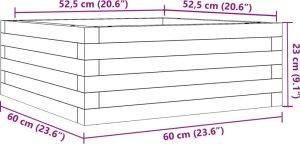 vidaXL Donica ogrodowa, biała, 60x60x23 cm, lite drewno sosnowe 10