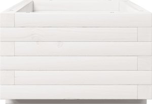 vidaXL Donica ogrodowa, biała, 90x40x26,5 cm, lite drewno sosnowe 6