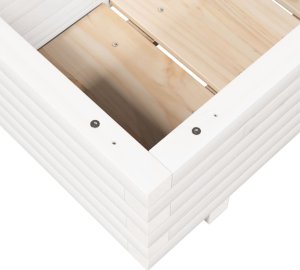 vidaXL Donica ogrodowa, biała, 90x40x26,5 cm, lite drewno sosnowe 8