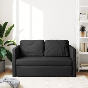 vidaXL Sofa podłogowa 2-w-1, czarna, 112x174x55 cm, tkanina 3