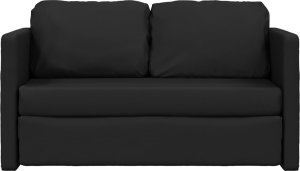 vidaXL Sofa podłogowa 2-w-1, czarna, 112x174x55 cm, sztuczna skóra 5