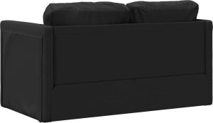 vidaXL Sofa podłogowa 2-w-1, czarna, 112x174x55 cm, sztuczna skóra 7