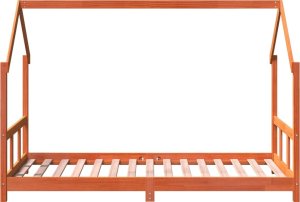 vidaXL Rama łóżka dziecięcego, woskowy brąz, 90x190 cm, drewno sosnowe 5