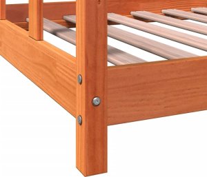 vidaXL Rama łóżka dziecięcego, woskowy brąz, 90x190 cm, drewno sosnowe 9