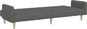 vidaXL 2-osobowa kanapa rozkładana z podnóżkiem, ciemnoszara, tkanina 5