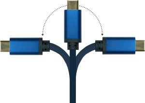 Kabel USB Alcasa Alcasa 4520-CSF015B adapter kablowy 1,5 m USB Type-C HDMI Typu A (Standard) Niebieski 4