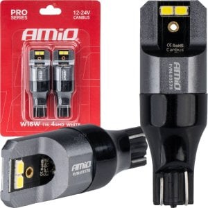 AMiO Żarówki led canbus pro t15 w16w 4x2016 smd białe 12v 24v amio-03578 1