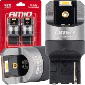 AMiO Żarówki led full canbus pro wy21w 2x1860 smd pomarańczowe 12v 24v amio-03600 1