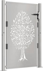 vidaXL Furtka ogrodowa, 105x155 cm, stal kortenowska, motyw drzewa 3