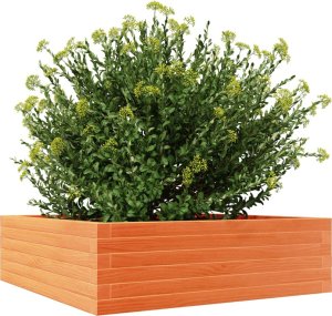 vidaXL Donica ogrodowa, woskowy brąz, 80x80x23 cm, lite drewno sosnowe 4