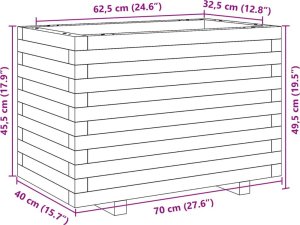 vidaXL Donica ogrodowa, 70x40x49,5 cm, impregnowane drewno sosnowe 10