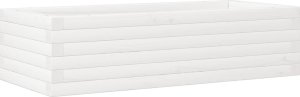 vidaXL Donica ogrodowa, biała, 90x40x23 cm, lite drewno sosnowe 7