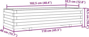 vidaXL Donica ogrodowa, woskowy brąz, 110x40x26,5 cm, drewno sosnowe 10