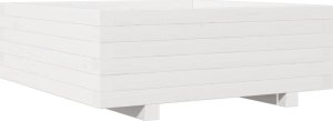 vidaXL Donica ogrodowa, biała, 70x70x26,5 cm, lite drewno sosnowe 7