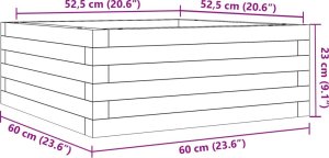 vidaXL Donica ogrodowa, 60x60x23 cm, lite drewno daglezjowe 10