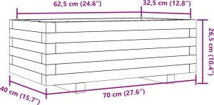 vidaXL Donica ogrodowa, 70x40x26,5 cm, lite drewno daglezjowe 10